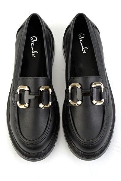 Bambi Siyah Kadın Loafer Ayakkabı K01823060909