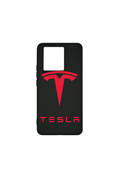 bestcase Husă premium din silicon pentru Xiaomi 13T / 13T Pro, logo Tesla roș...