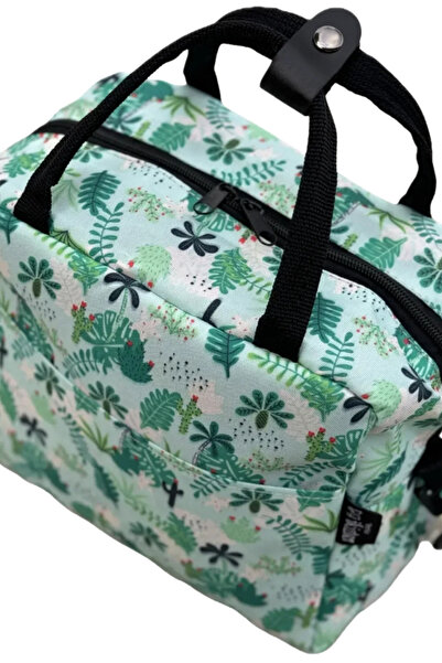 Uretti - Petek 7523 6776 Leaf Printed Thermal Food Carrier Bag / 26 cm X 22 cm - 4.5 Liters