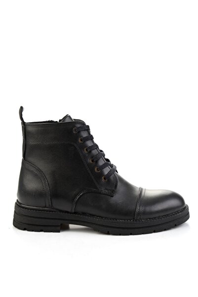 Bambi Siyah Hakiki Deri Erkek Bot & Bootie E02795071441