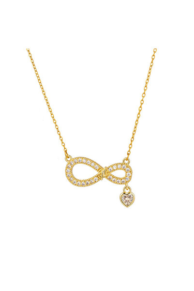 Pursehuit Colier auriu, oțel inoxidabil, aur suflat de 18k, cu simbolul infin...