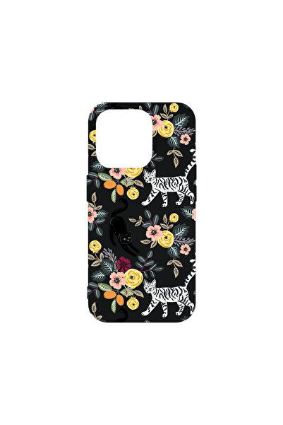 bestcase Carcasă premium din silicon pentru Apple iPhone 15 Pro, model pisică...