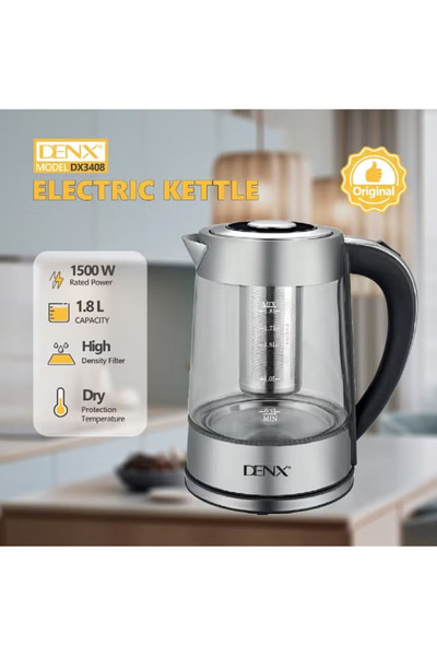 Denx 1.8L Electric Kettle with 12 Temperature Controls up to 24 Hours, Stainless Steel Filter, 1500W
