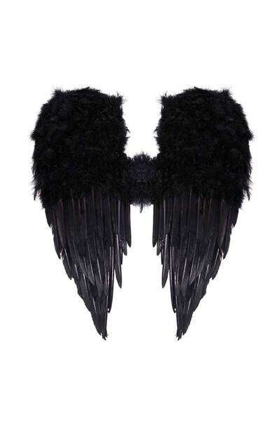 SHOPIENS Aripi Negre Halloween Deghizare Costume Petreceri Tematice 60x60cm Accesorii Infricosatoare