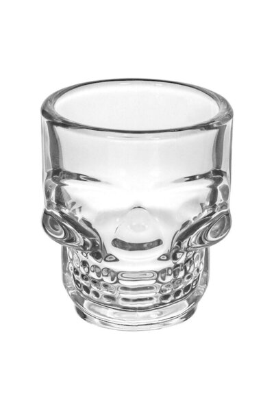 SHOPIENS Pahar Shot Halloween Din Sticla Transparenta Model Craniu 50ml