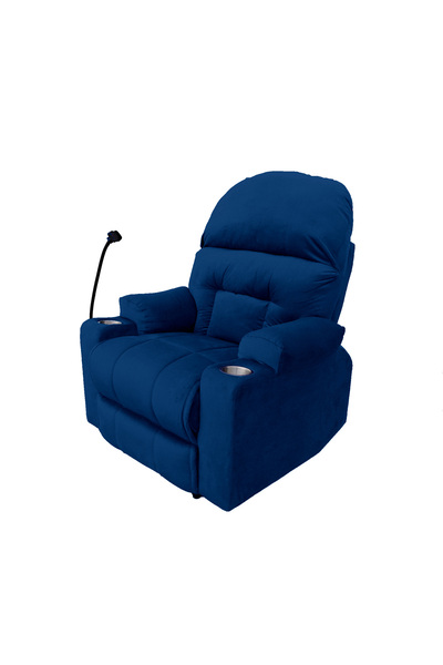 Lazy Vibes Velvet Classic Cinematic Recliner Chair with Phone & Cups Holder | NZ80 PLUS