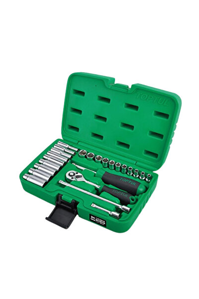 TOPTUL Trusa GCAI2403, chei tubulare profesionala, clichet, prelungitor chei, prindere 1/4 inch, 24