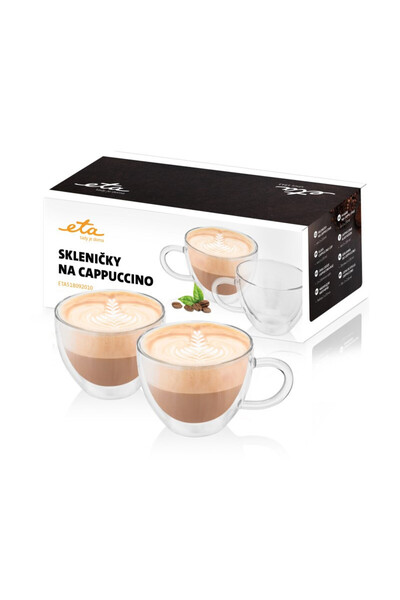 ETA Set of 2 cappuccino cups ETA5180 92010, 230 ml, double-walled borosilicate glass