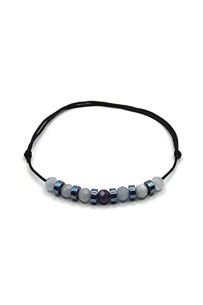 Lexy's Boutique Bratara ajustabila, zodia Berbec, Lexy's Boutique, pietre semipretioase Acvamarin, Ametist, Hematit