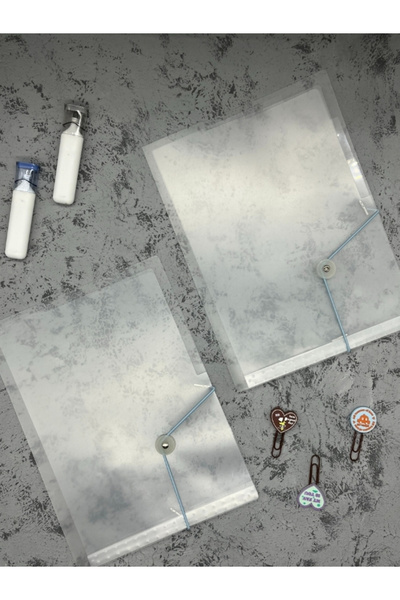 Kağıt Gemi Dükkan Şeffaf 3 Bölmeli L Tipi A4 Dosya – Su Geçirmez/Lastikli Ve Tokalı