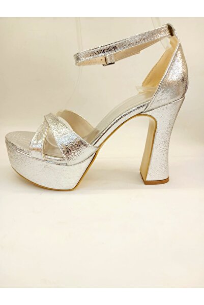 sultan shoes Platformlu çapraz bant parlak abiye ayakkabı