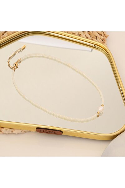 Pursehuit Colier culoare aurie, oțel inoxidabil, suflat în aur de 18k, cu măr...