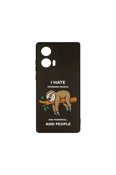 bestcase Husă premium din silicon pentru Motorola Moto G04, I Hate Morning, P...