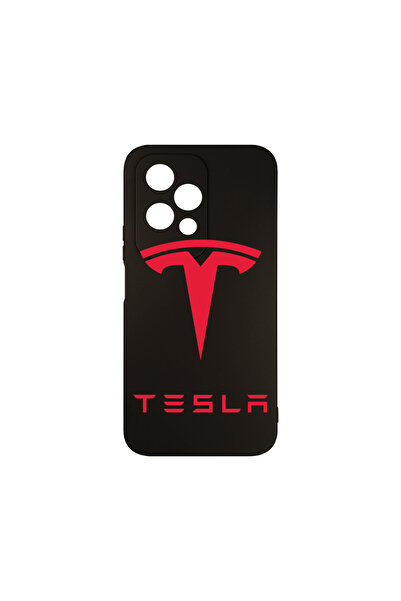 bestcase Carcasă premium din silicon pentru Honor 200 Lite 5G, logo Tesla roș...