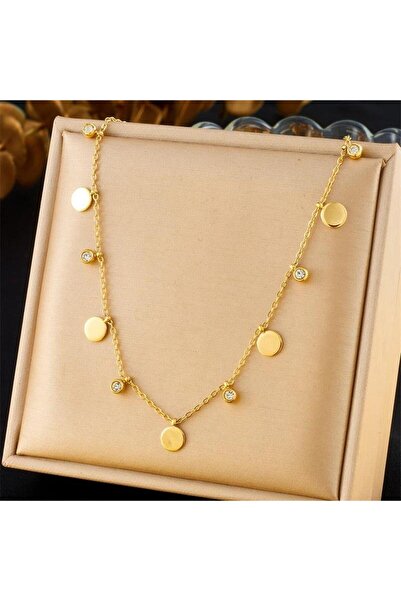 Pursehuit Colier auriu, realizat din oțel inoxidabil, suflat cu aur de 18k, D...