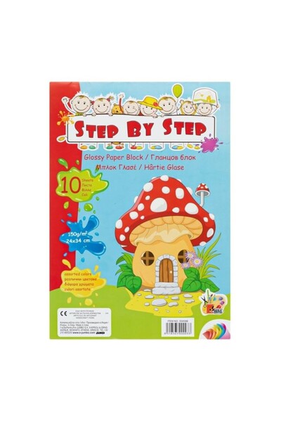 DAsiNU Set 10 File de Hartie Glasata Diferite Culori, 150gsm, 24x34cm