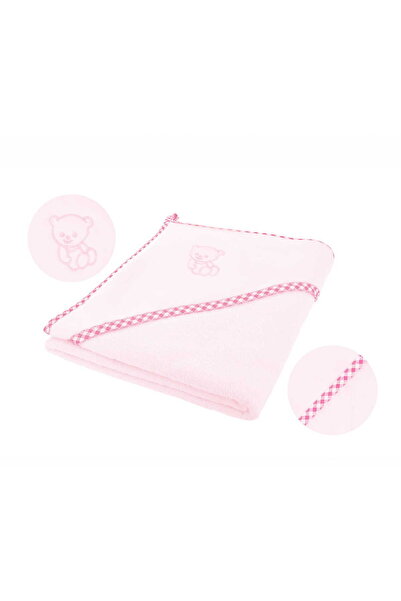 Bocioland Prosop de baie cu gluga pentru copii, 100% bumbac, 80x80 cm, Roz