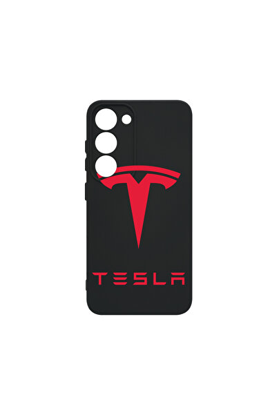 bestcase Husă premium din silicon pentru Samsung Galaxy S23 Plus, logo Tesla ...