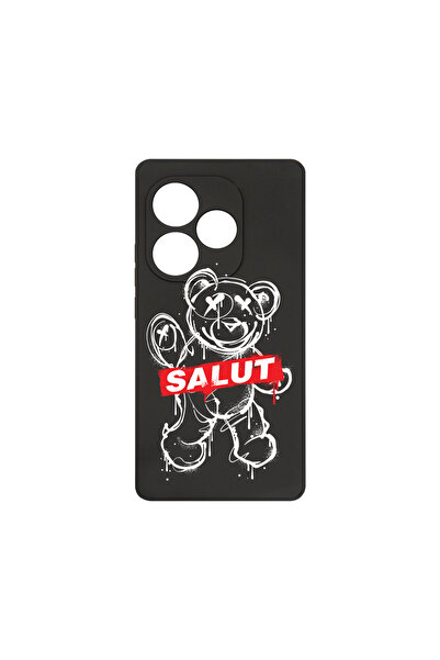 bestcase Husă premium din silicon pentru Realme GT 6, Teddy Bear Salut, PB 1548