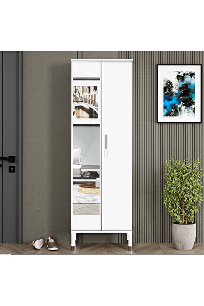 Kalender Dekor Buket-1 Ayaklı Aynalı Ayakkabılık Portmanto Vestiyer