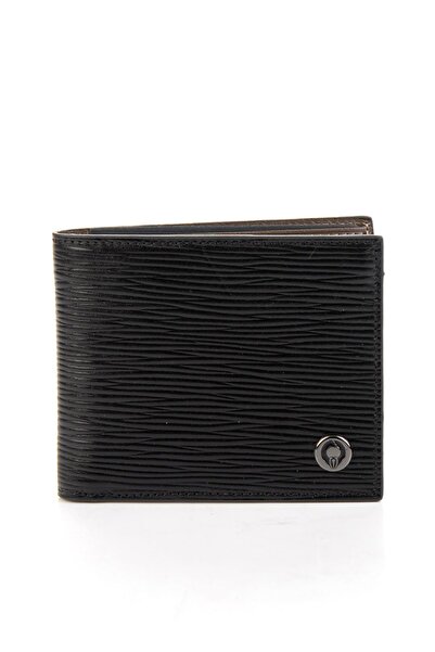 Bambi Black Genuine Leather Men's Wallet A08657236803