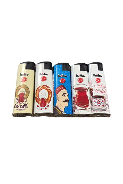Koko KOKO2000 Turbo Çakmak Kültürel Desenli Yeniden Doldurulabilir 50 Adet Lüks Çakmak