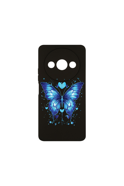 bestcase Премиум силиконов калъф за Xiaomi Redmi A3, син, пеперуда, PB 1586