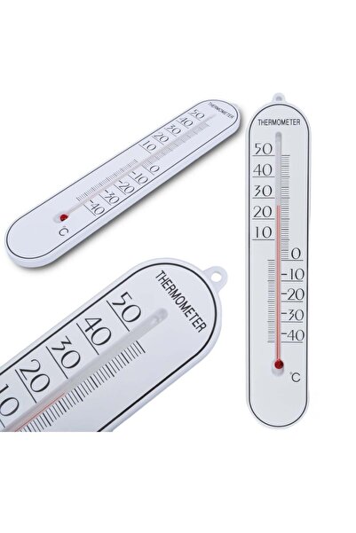 PUFO Simple wall thermometer for indoor/outdoor use, 25 x 5 cm, white