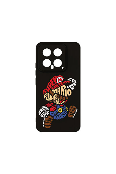 bestcase Husă premium din silicon pentru Xiaomi 14, Caligrafie Super Mario, P...