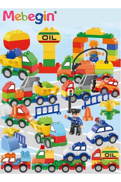 MEBEGIN مجموعة مكعبات بناء من 168 قطعة مع نماذج سيارات مختلفة، ألعاب تجميع DIY، لعبة تعليمية مبكرة، تعليمية