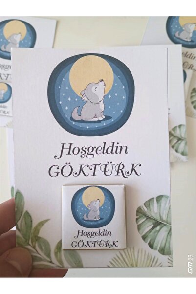 HediyeBizim FARKLI AVM İsme Özel Bebek Çikolatası Bebek Mevlüdü Hoşgeldin Kurt Temalı Bebek Çikolatası 20 ADET
