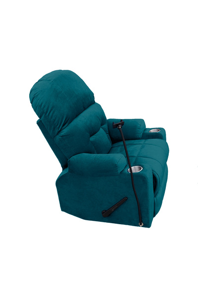 Lazy Vibes Velvet Rocking Cinematic Recliner Chair with Phone & Cups Holder | NZ80 PLUS