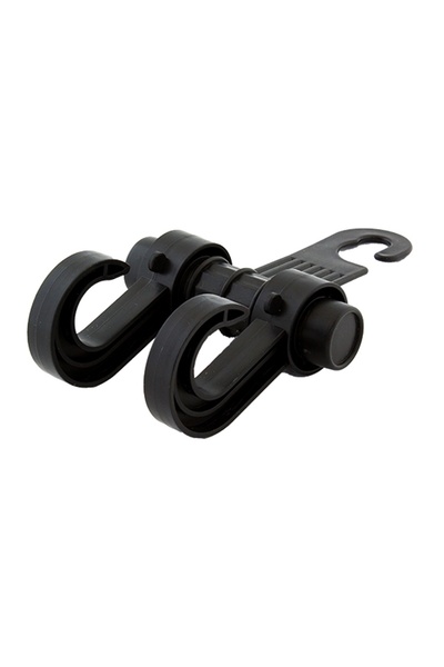 zola Car luggage rack, headrest mount, with 2 straps, black, plastic