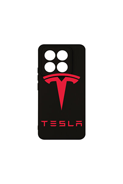 bestcase Husă premium din silicon pentru Xiaomi 14 Pro, logo Tesla roșu, PB 1711