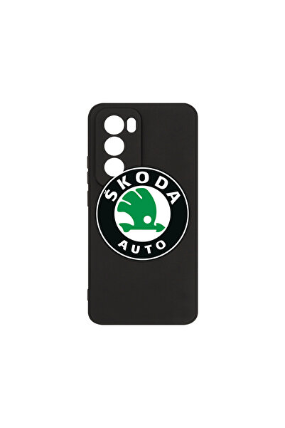 bestcase Husă premium din silicon pentru Oppo Reno12, logo Skoda Classic, PB ...