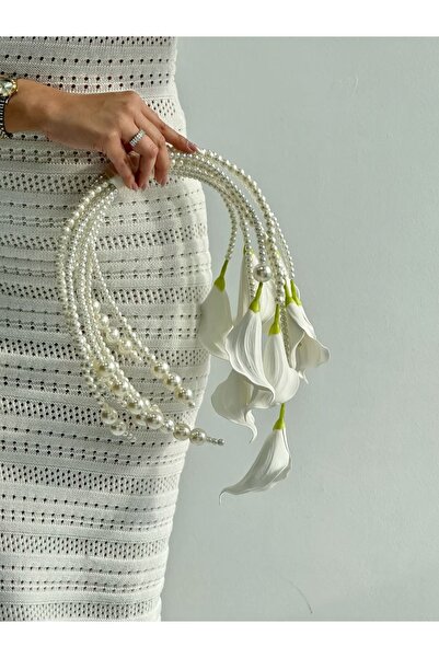 Diana Accessory İNCİLİ DETAYLI GALA GELİN ÇİÇEĞİ - İNCİLİ GALA GELİN BUKETİ