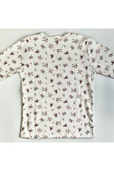 EnBy Kids %100 Pamuk Manşetli Çiçek Desenli Kız Çocuk Pijama Takımı 12 Yaş