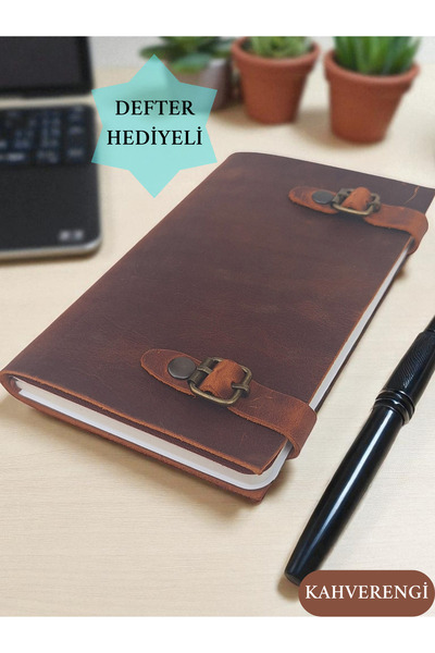 Leather Anatolia Hakiki Deri Defter Kılıfı, Defter Hediyeli Deri Defter Kılıf...