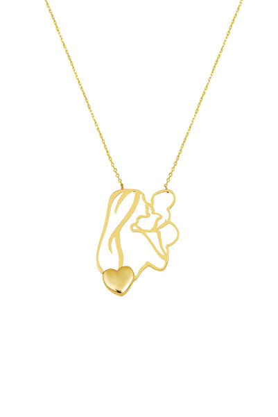 Bilezikci Anne Bebek Kalpli Altın Kolye 14 Ayar