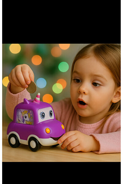 XİAOLİNGJİNG Mor Renkı Şifreli Araba Şekilli Silikon ve Plastik Kumbara