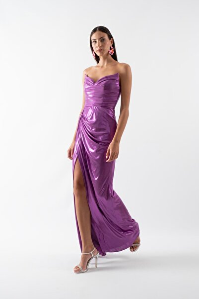 Spazio Odobella Kalp Yaka Straplez Anvelop Uzun Abiye Elbise MENEKSE