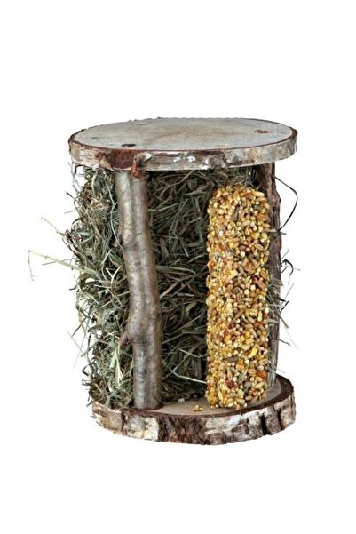 Trixie برج خشبي مع قش وشريط مقرمش للحيوانات الأليفة الصغيرة