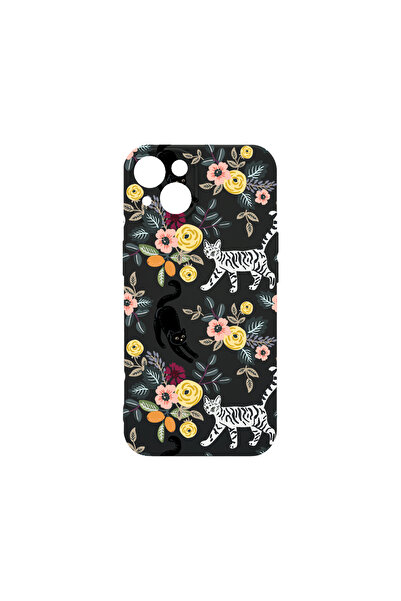 bestcase Carcasă premium din silicon pentru Apple iPhone 15 Plus, model pisic...