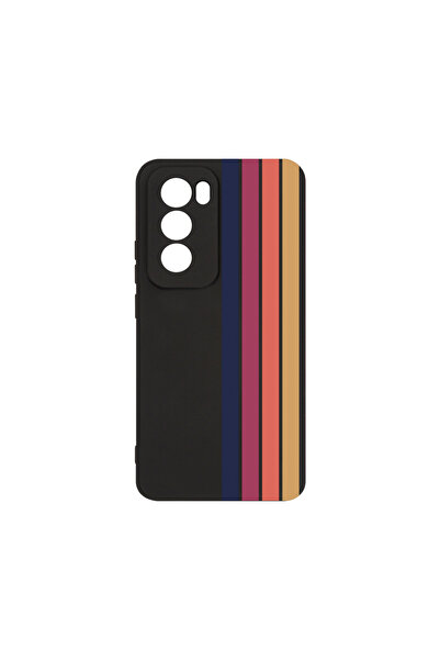 bestcase Carcasă premium din silicon pentru Oppo Reno12 Pro, linii retro, PB ...