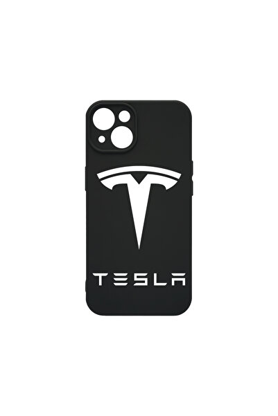 bestcase Carcasă premium din silicon pentru Apple iPhone 13, logo Tesla, PB 1710