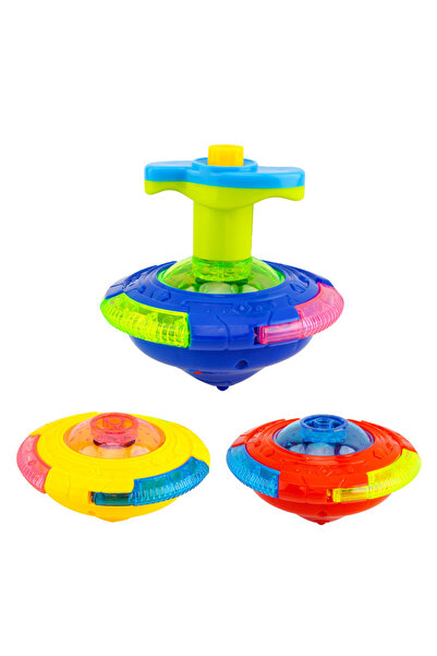 Choice UFO Random 1PC UFO Flashing Wing Spinning Top Kids Gyro Light Up Toy Kids LED Music Gyroscope Launch