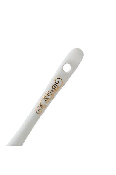 ORIAN 12-piece white porcelain tea spoons with a gold pattern