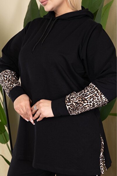 EMEZ Hanorac și pantaloni de sport cu detalii leopard