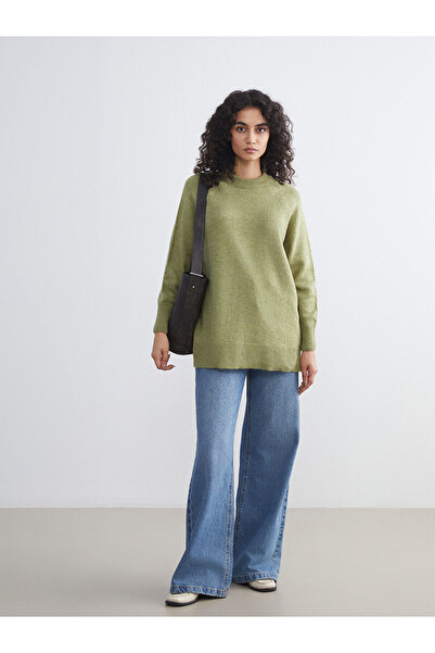 LC Waikiki Lcw Modest Crew Neck Oversize Women's Knitwear Tunic