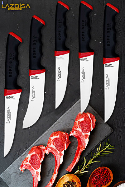 LAZBİSA Soft Serisi Mutfak Bıçak Seti Et Ekmek Sebze Pizza Salata Börek Şef B...